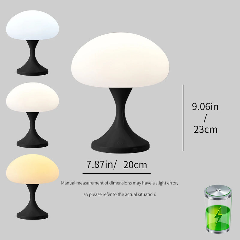 MushLume LED Tischlampe | Niedliches Pilzdesign | 3 Lichtmodi & 10 Helligkeitsstufen | Augenschonend | 20 × 23 cm