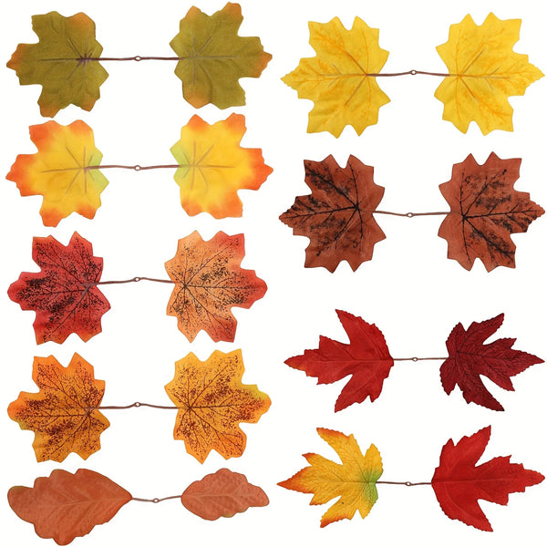 TwinLeaf | 10er Set Künstliche Ahornblätter | Herbstdeko für Halloween, Hochzeit & Thanksgiving