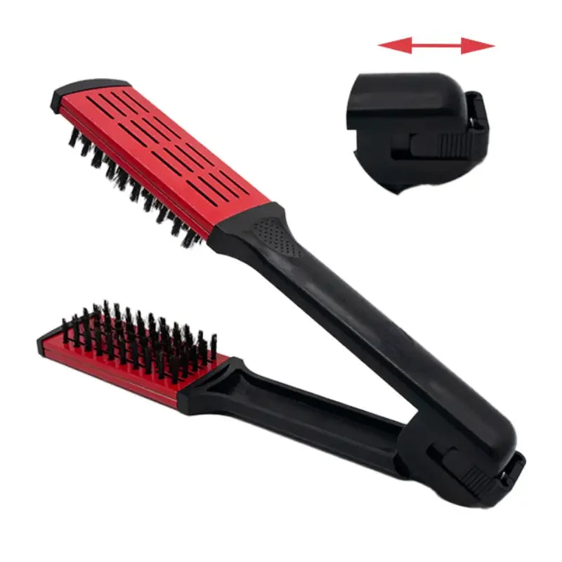 StyloVee Haarglätter Kamm | V-Form | Nylonborsten | Für Alle Haartypen | 26 cm