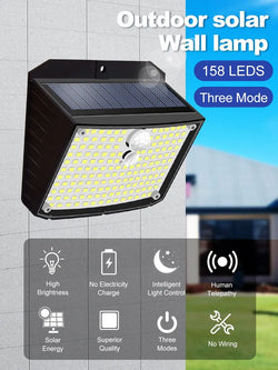 Solar-Wandleuchte Solayra 208LED | Bewegungsmelder & 3 Leuchtmodi | 30 m² Beleuchtungsfläche | IP65 Wetterfest