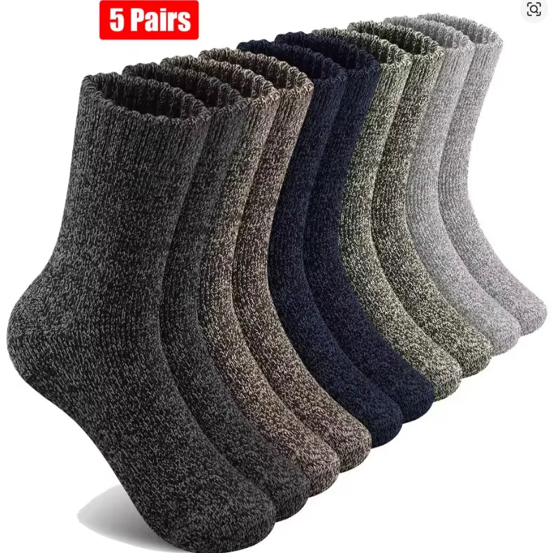 Merino-Wollsocken AlpTherm | 5 Paar | Extra Dick & Wärmend | Für Wandern & Winter | Unisex 38–46