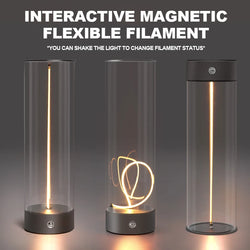 Tischlampe LineaForm Flex | Magnetisches Leuchtband | Stufenlos dimmbar | Kabellos & Wiederaufladbar | Grau