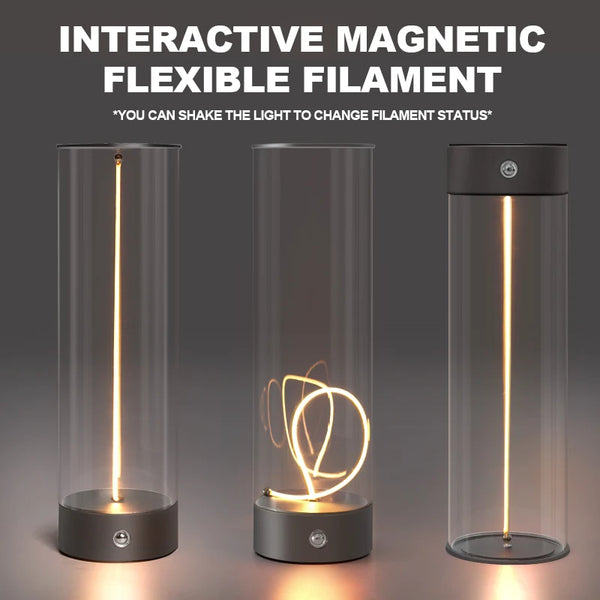Tischlampe LineaForm Flex | Magnetisches Leuchtband | Stufenlos dimmbar | Kabellos & Wiederaufladbar | Grau