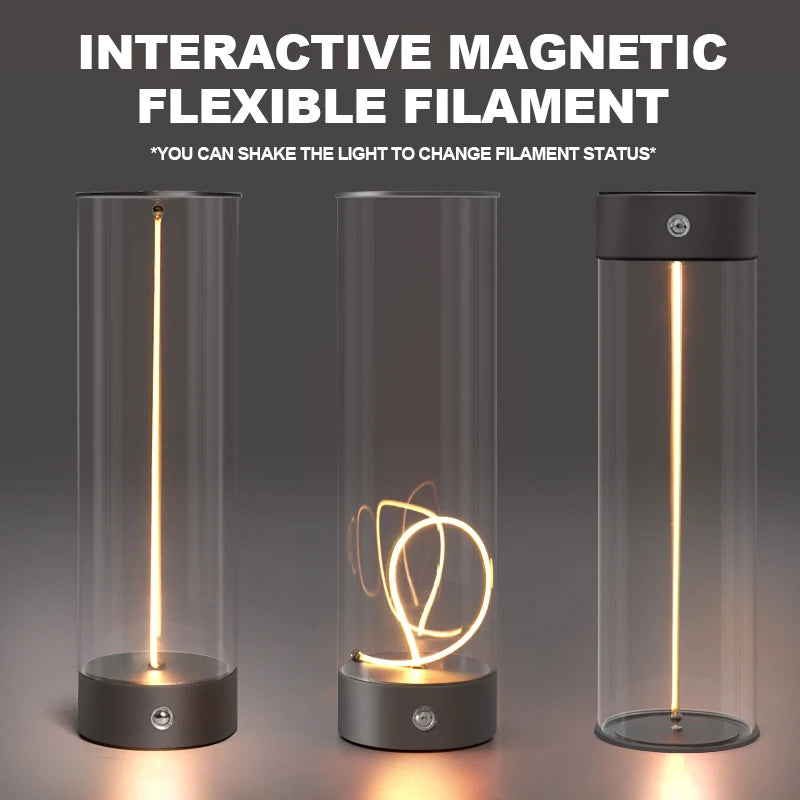 Tischlampe LineaForm Flex | Magnetisches Leuchtband | Stufenlos dimmbar | Kabellos & Wiederaufladbar | Grau