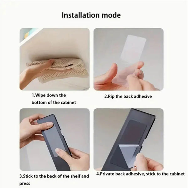 Weinglashalter Unterbau | Platzsparend & Selbstklebend | Küchen- & Barregal