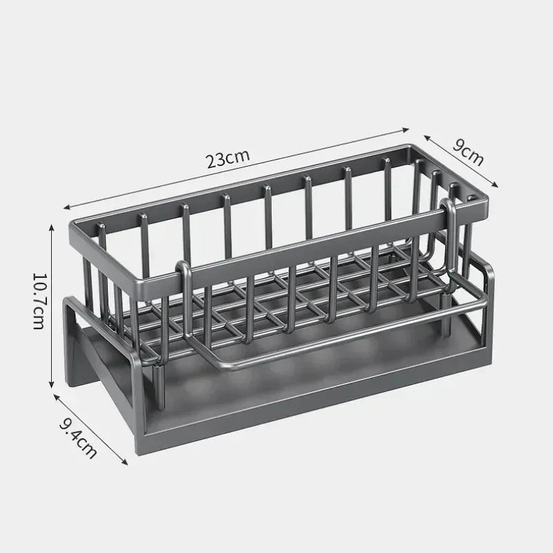 Küchensoft Spülschwammhalter Küche | Multifunktionales Abtropfregal | Für Spüle, Lappen & Spülmittel | Organizer Regal