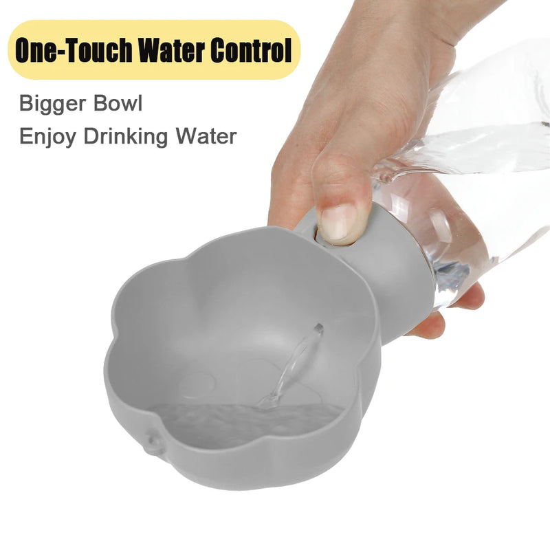 PetGo DuoBottle | 2-in-1 Hundetrinkflasche & Futterspeicher | Auslaufsicher & Tragbar | Für Unterwegs, Spaziergang & Reisen