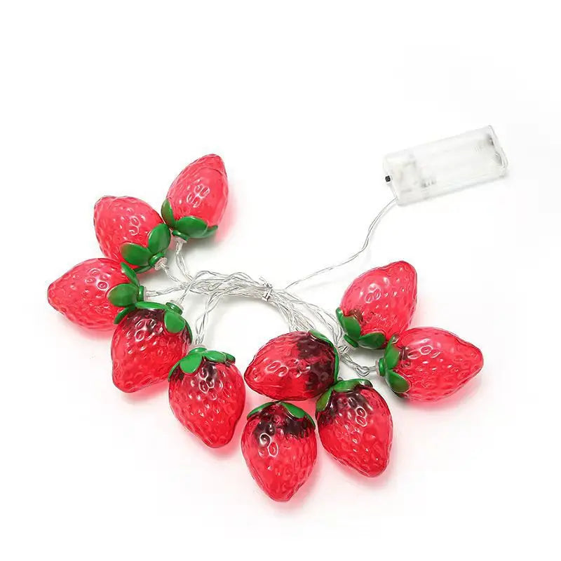 Erdbeer-Lichterkette BerryGlow | 2 Größen | LED-Deko-Lichter für Zuhause, Party & Feiertage | Warmweiß