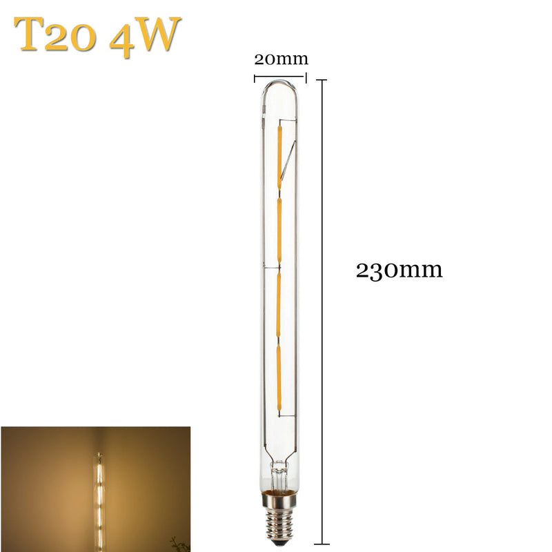 RetroLume | LED Röhrenlampe E14 | Vintage Filament Design | Warmweiß 2700K | 3W / 4W / 6W