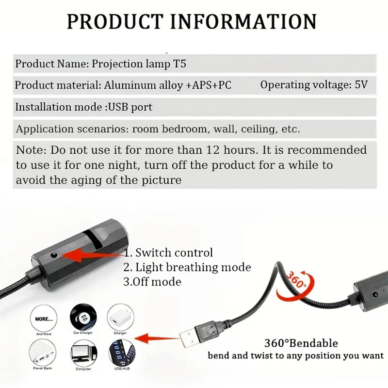 LumiNoël Weihnachtsbaum Projektionslampe | Magischer LED-Projektor mit Schneeflocken & Weihnachtsmotiven | Festliche Raumbeleuchtung