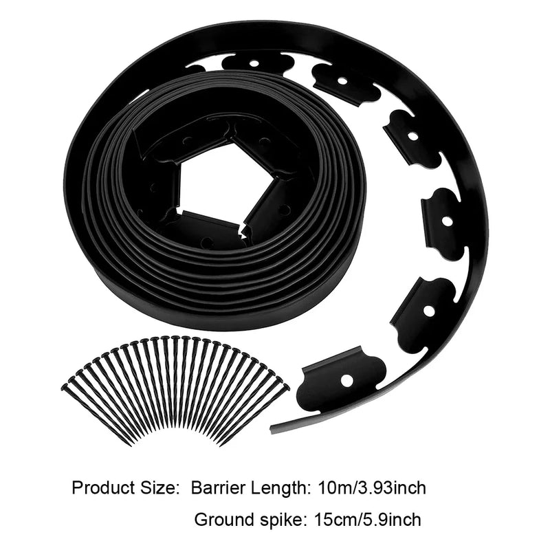 FlexEdge Pro | 10 m Rasenkanten-Set inkl. 30 Erdspieße | Flexible Beet- & Wegeeinfassung ohne Graben | Schwarz oder Grün