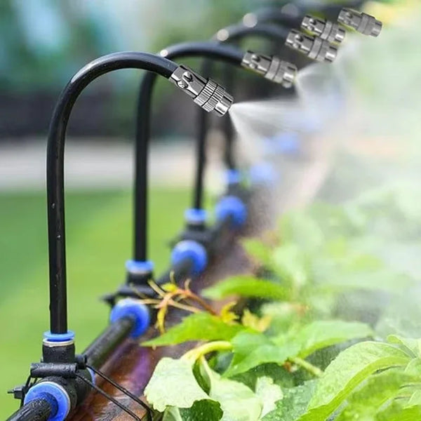 AquaFlex Pro360 Automatisches Bewässerungssystem 20 m | 360° Verstellbare Sprühdüsen | DIY Nebel-Bewässerungsset | Für Garten, Gemüsebeet & Terrasse
