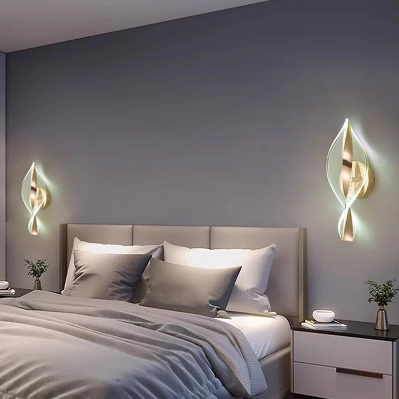 LED Wandleuchte NordGlow | Modernes Acryl & Metall Design | 3-Farb-Licht | Kreative Innenbeleuchtung für Wohnzimmer & Schlafzimmer