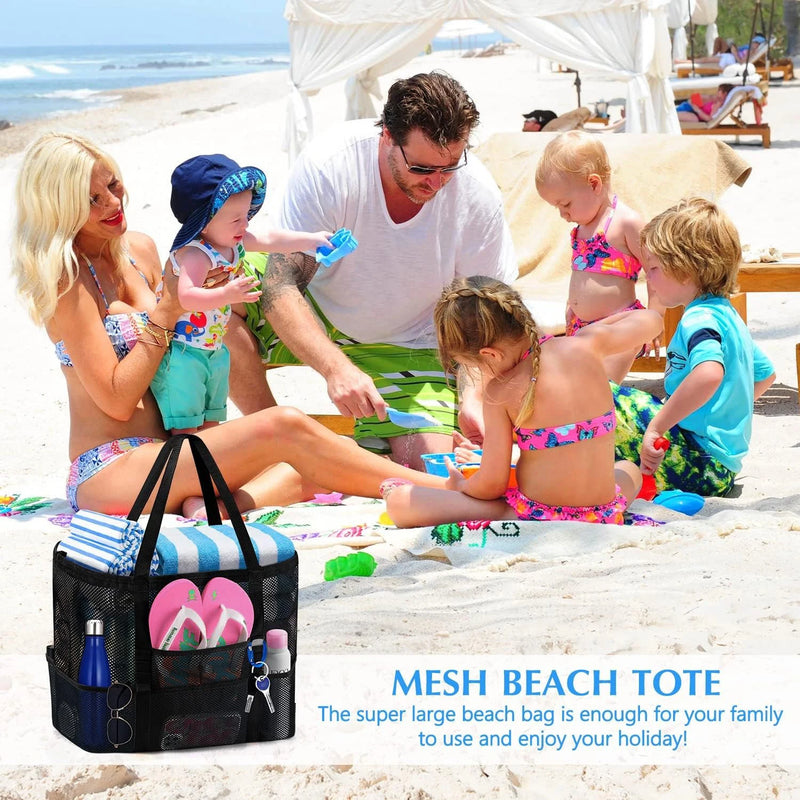 Solmara Strandtasche Damen XXL | Wasserdicht & Sandfrei | 9 Fächer | Ultraleicht & Faltbar