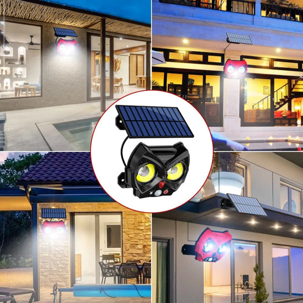 Soluvia Solar Wandleuchte Eule | Bewegungsmelder & 3 Lichtmodi | Wetterfest IP54 | Garten Deko