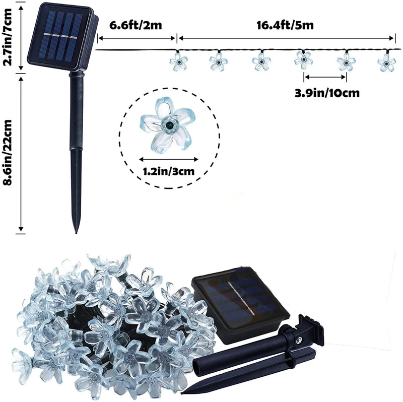 LumiSola Solar Lichterkette | 20–100 LEDs | Warmweiß, Weiß oder RGB | 8 Modi | Für Garten & Balkon | 5–12m