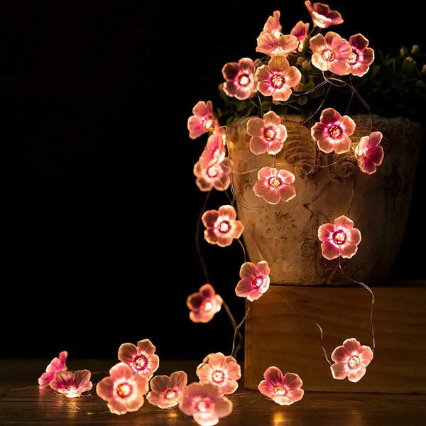 Blütenzauber LED-Lichterkette | Kirschblüten-Design | 3 m | Batteriebetrieben