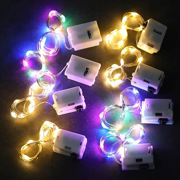 LED Lichterkette mit Knopfzellen | 1–2 m | Verschiedene Farben & Modi | Weihnachts- & Partydeko