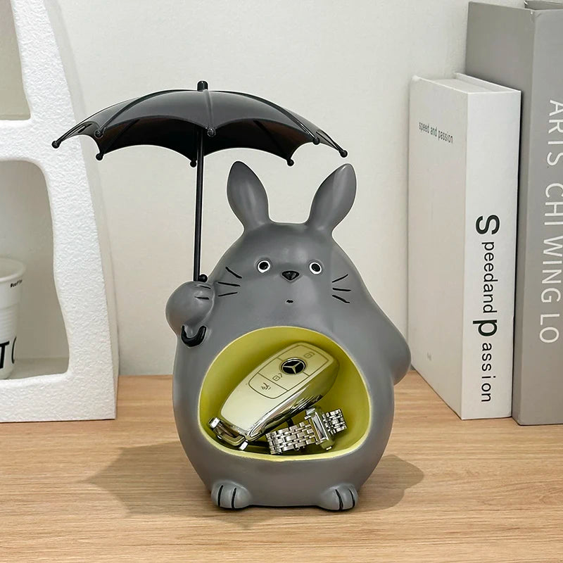 Totomi Schlüsselablage Figur | Niedliches Cartoon-Design | Totoro-inspirierte Deko | Für Wohnzimmer & Schlafzimmer