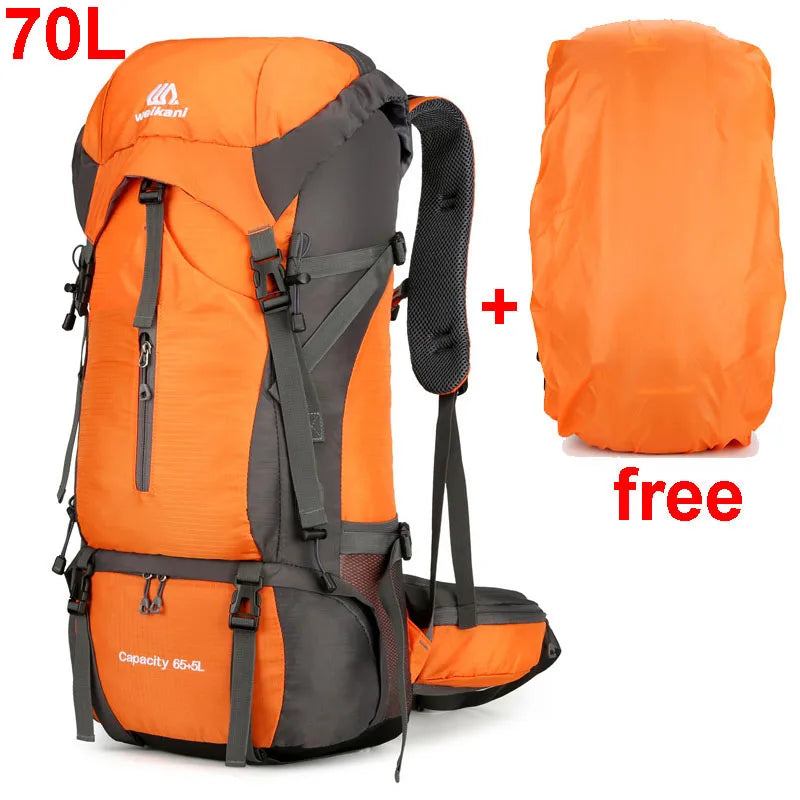 Alpivento 70L Trekkingrucksack | Wasserdichter Camping-Rucksack mit Regenschutz | Großer Outdoor Rucksack für Wandern, Bergsteigen & Reisen  Markenname: