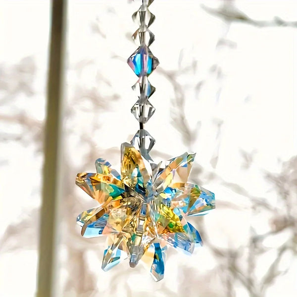 Stelloria | Kristall Suncatcher Stern | Funkelnder Glasanhänger | Fenster- & Raumdeko