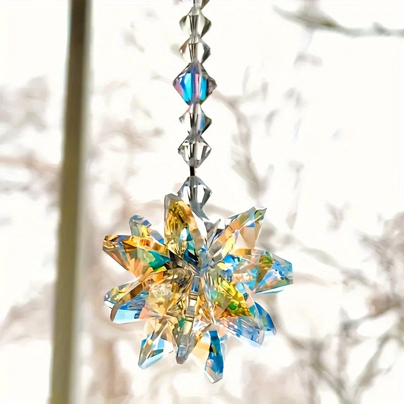 Stelloria | Kristall Suncatcher Stern | Funkelnder Glasanhänger | Fenster- & Raumdeko
