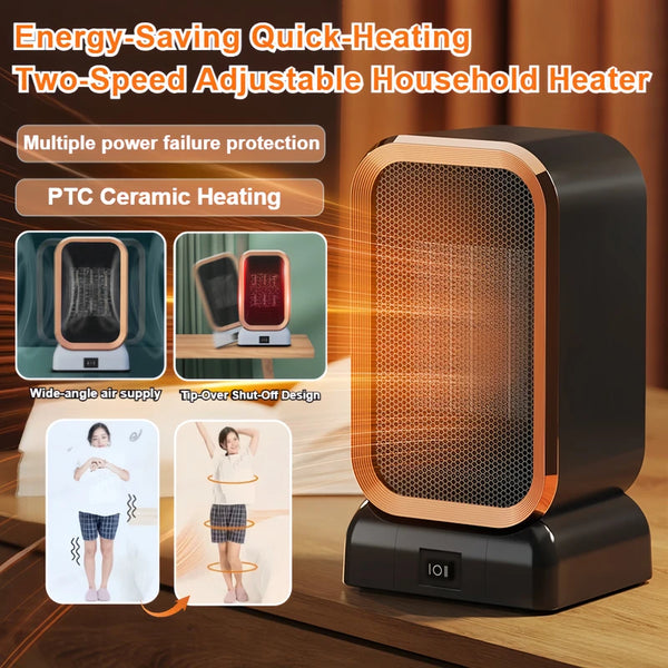 Heativa Compact Heater | Elektrischer Mini-Heizlüfter | 2 Heizstufen & Kippschutz | Leise & Sicher für Zuhause und Büro