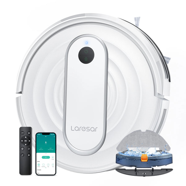 Cleanovo P10 Saugroboter mit Wischfunktion | 4500Pa Power-Saugkraft | App-Steuerung & Gyroskop-Navigation | Für Teppiche & Hartböden