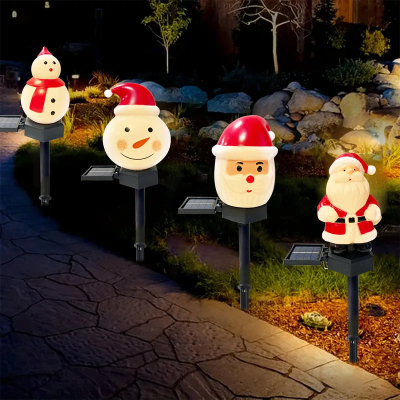 Solar Gartenleuchte | Weihnachtsmann & Schneemann | LED Landschaftslicht | Wasserdicht & Outdoor