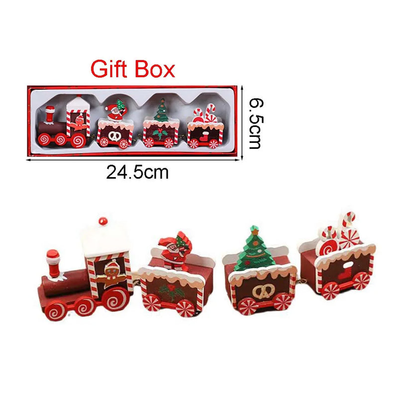 Nordica Express | Weihnachtszug Deko aus Holz | Bewegliche Lok & Waggons | Festliche Tischdeko & Geschenkidee