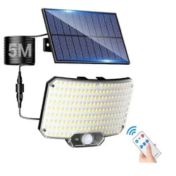 LumaXpert 234 | Solar Außenstrahler mit Bewegungsmelder | 3 Leuchtmodi & Fernbedienung | IP65 Wasserdicht