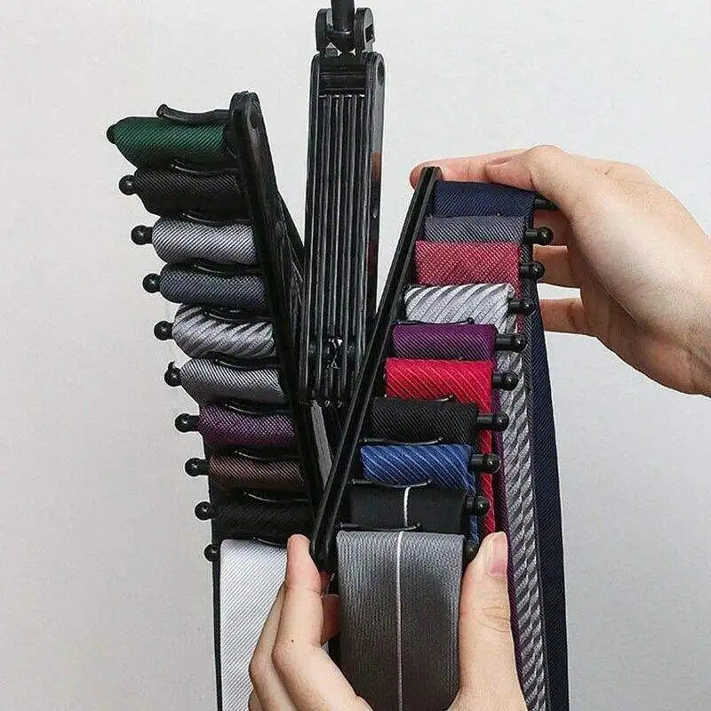 FlexiOrdo Drehbarer Kleiderbügel | 360° Rotation | Für Krawatten, Gürtel & Schals | Kompakt & Vielseitig