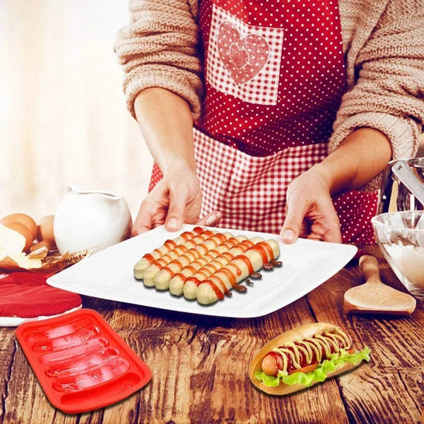 WurstiFlex Wurstform aus Silikon | Wiederverwendbare DIY-Wurstform für Hotdogs, Kuchen & Gebäck | Für Backofen, Mikrowelle & Gefrierfach geeignet