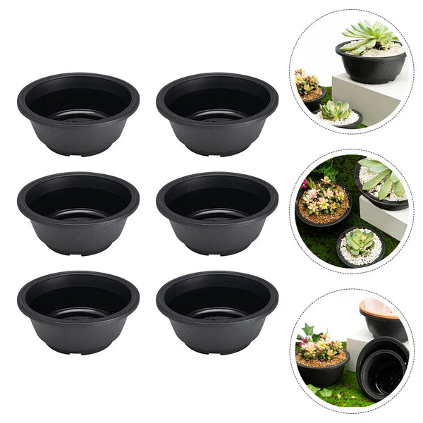 Plantiva Noir Blumentöpfe im Koreanischen Stil | 6er Set | Robust & Dekorativ | Schwarz