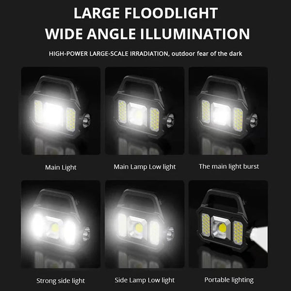 SolarTorch Pro 2205 | LED Suchscheinwerfer mit Solar- & USB-Ladung | 6 Lichtmodi | Powerbank-Funktion | Outdoor-Wasserdicht