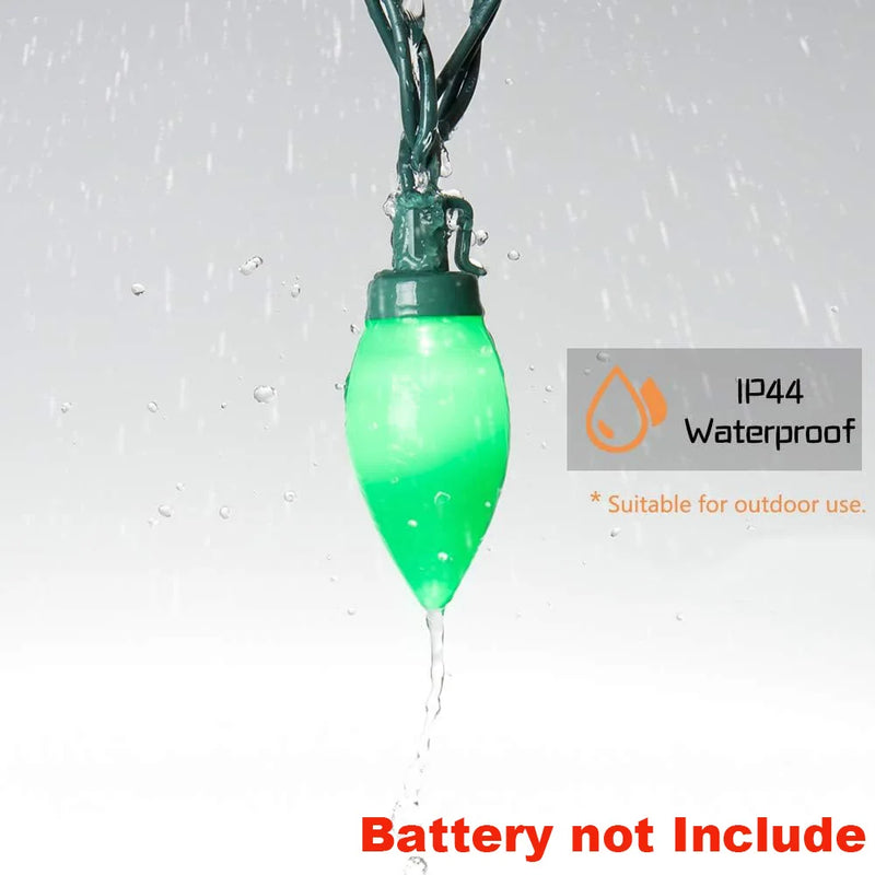 LumiBerry LED Weihnachtslichterkette C7 | Vintage Erdbeer-Design | Fernbedienung & Timer | Innen & Außen