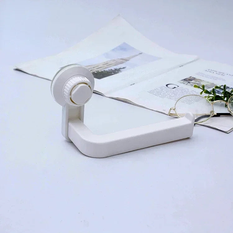 FixoGrip Wandmontierter Toilettenpapierhalter | Ohne Bohren | Mit Saugnapf & Vakuumfunktion | Für Bad & Küche
