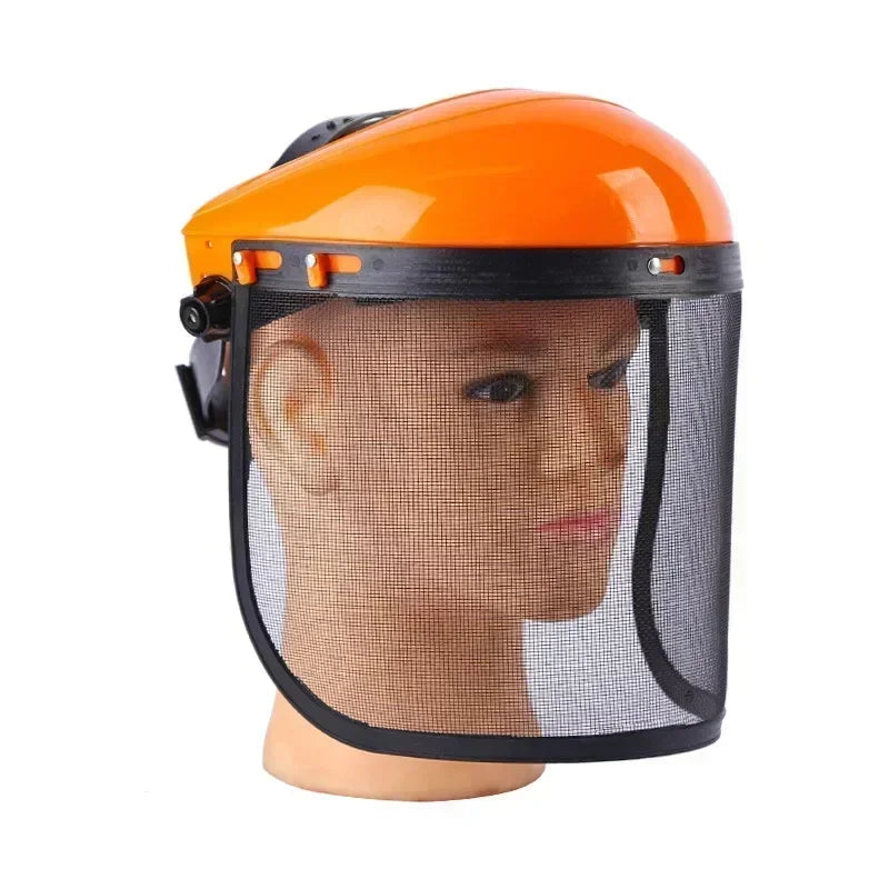 SafeCut Schutzhelm | Edelstahl-Gesichtsschutz für Garten & Bau | Vollmaske gegen Spritzer & Schläge | 39×20 cm