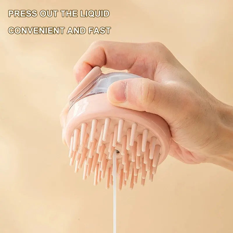 FellFreund Badebürste | Weiches Silikon | Mit Shampoo-Spender | 8,5×7 cm