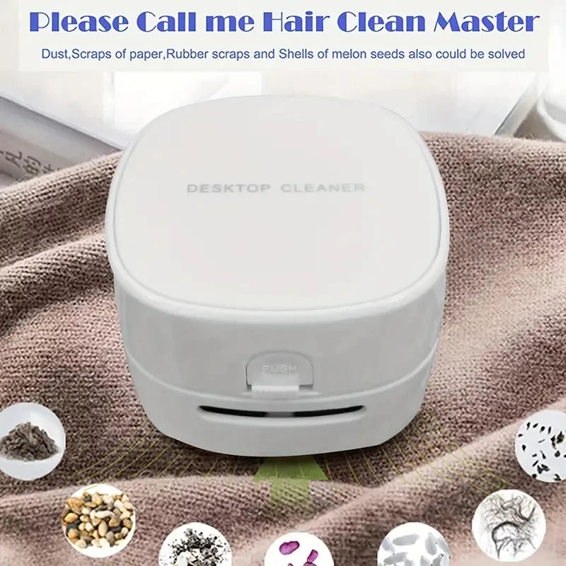 Cleanora MiniVac | Kabelloser Mini Tischstaubsauger | Tragbar & Leise | USB oder Batterie | Für Krümel, Staub & Tierhaare