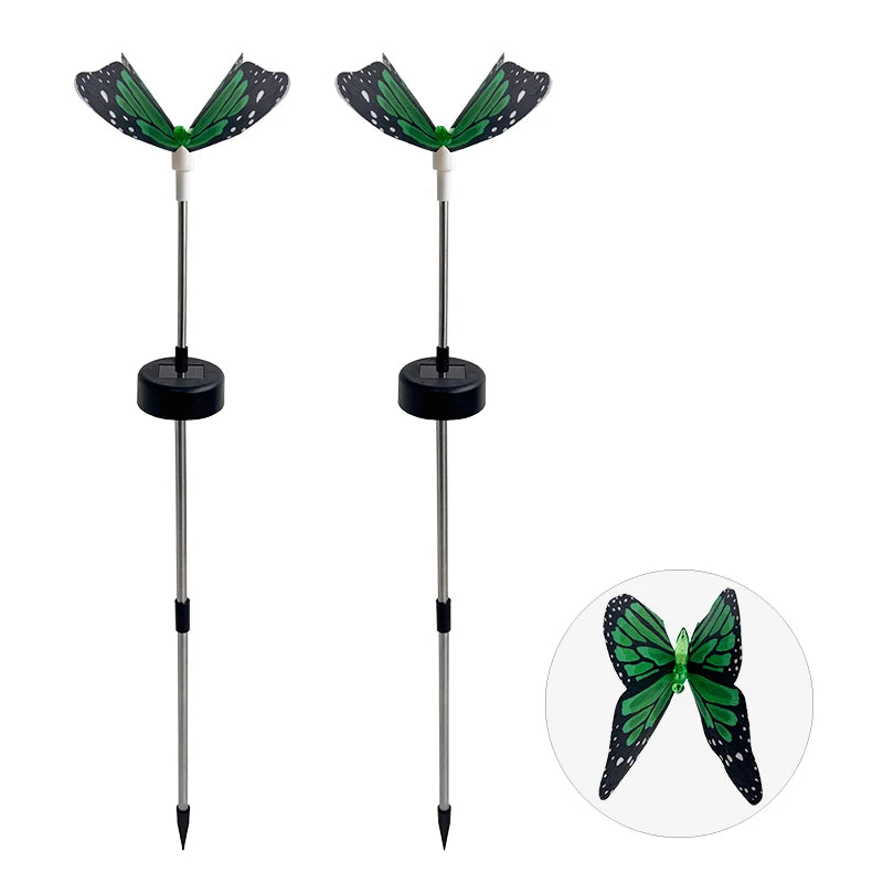 LichtFlügel Solar-Schmetterlingslichter 2er-Set | Bunt & Stimmungsvoll | Für Garten, Balkon, Feste & Hochzeiten