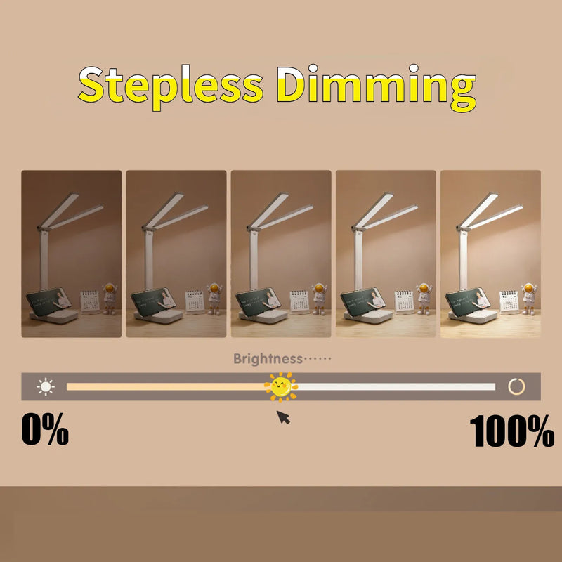 LumiFold | LED Schreibtischlampe | 3 Helligkeitsstufen & Touch-Bedienung | USB-Aufladbar & Faltbar