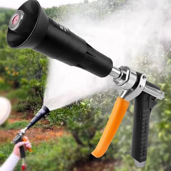 SPRAYMAX Hochdruck-Gartenspritze | Windfeste Zerstäuberdüse | Für Baum-, Gemüse- & Rasenbewässerung – Robuste Spritzpistole aus Kunststoff & Metall