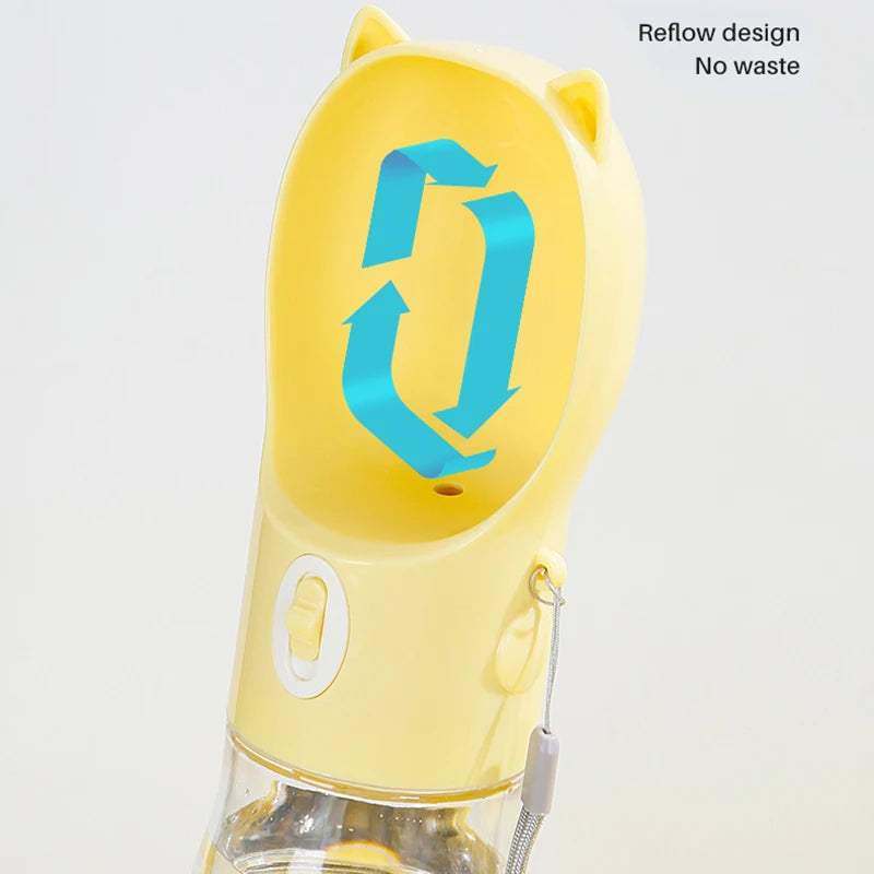PetHydra Duo Hunde-Trinkflasche mit Futterbehälter | 2-in-1 Outdoor Spender | Für Kleine & Große Hunde & Katzen