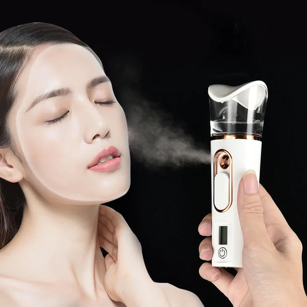 Gesichtsbefeuchter Hydrella Mist | Nano-Spray & Feuchtigkeitsmesser | Wiederaufladbar & Tragbar | 14 cm