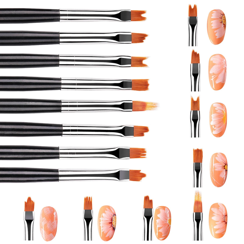 Nageldesign-Pinselset NailMuse 8er-Set | Feine Detailpinsel für Gel & Nail Art | Holzgriff | In 5 Farben erhältlich