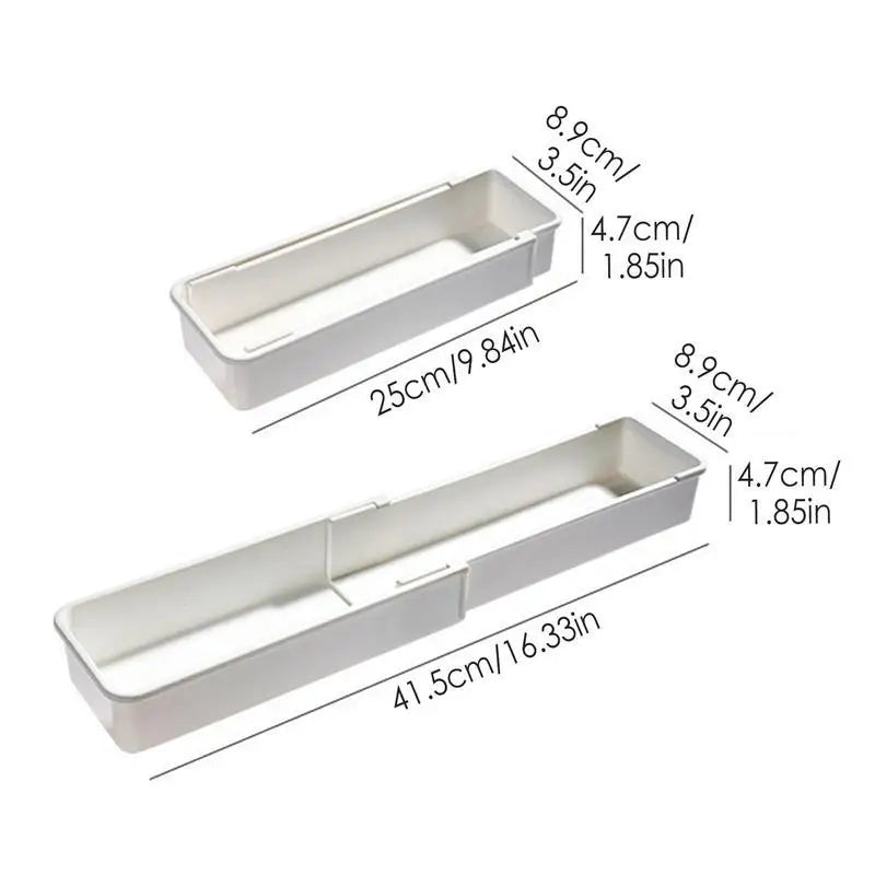 FlexiSort Besteckkasten | Ausziehbarer Besteck-Organizer | Flexibel & Platzsparend | Weiß