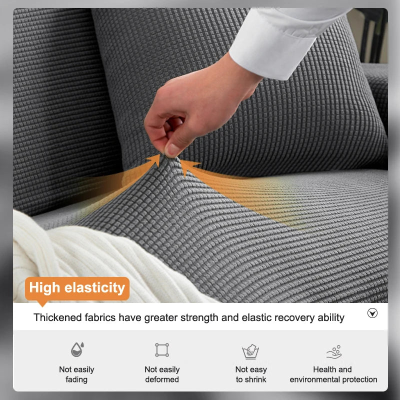 Sofalino Stretch | Elastischer Sofaüberwurf | Jacquard Design | Für 1–4 Sitzer & L-Form