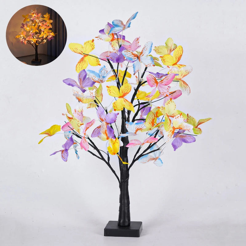 LED-Schmetterlingsbaum Lumiflora | Bonsai-Dekolicht mit verstellbaren Ästen | USB- & Batteriebetrieb | Für Zuhause & Feste