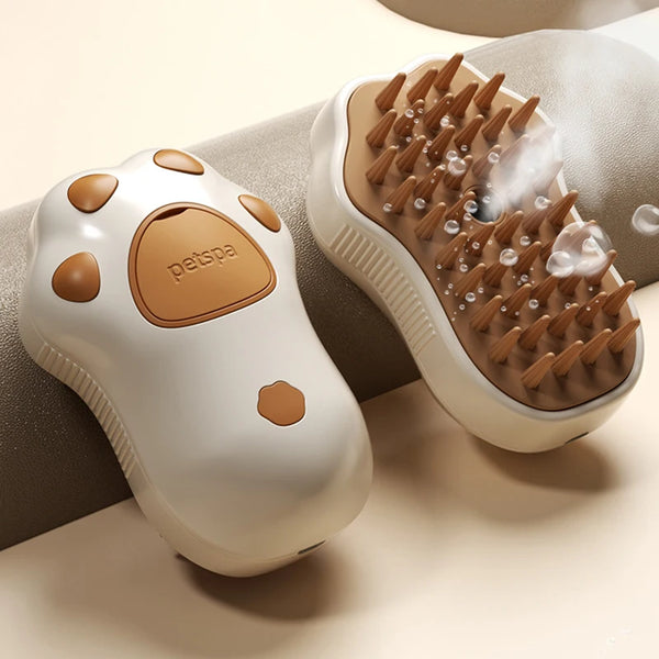 Katzenbürste GroomiSoft 3in1 | Massage-, Bade- & Pflegekamm | Weiche Silikonborsten | In Rosa oder Braun